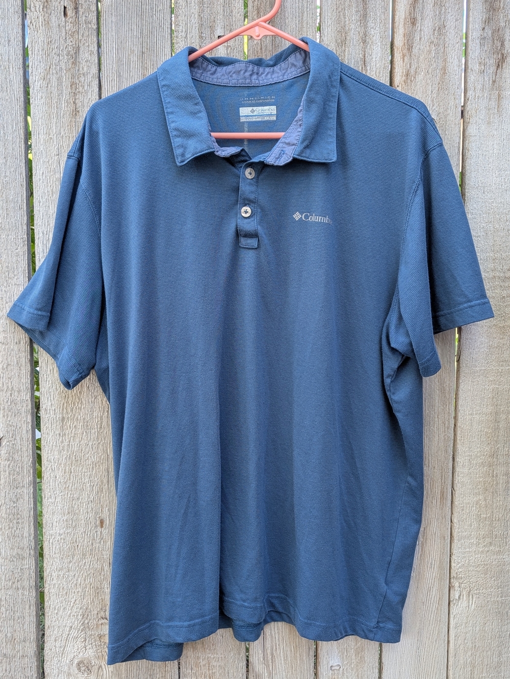 Columbia Men’s Dark Blue Short-Sleeve Polo Omni-wick XXL